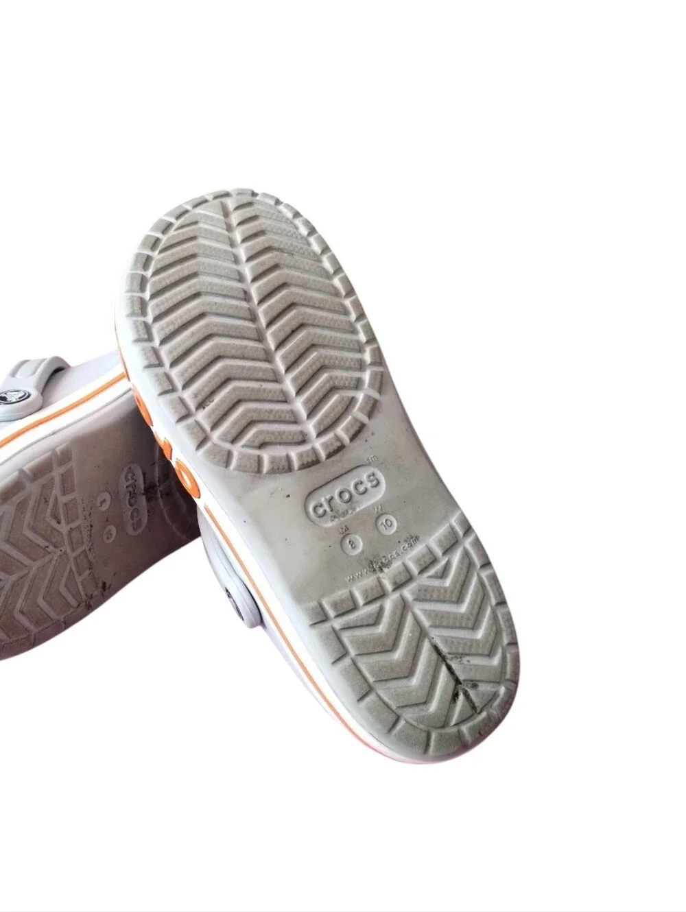 Crocs Bayaband Clog Grey/Orange Unisex Men's 8 Women's 10‎ Comfort